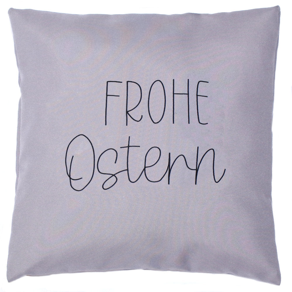 Kissenbezug bestickt Ostern Osterkissen minimalistisch modern- GRAU