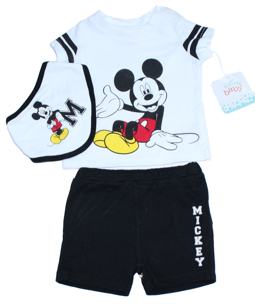 Baby Junge Mickey Mouse T-Shirt, Shorts und Halstuch Outfit Set- Nr1