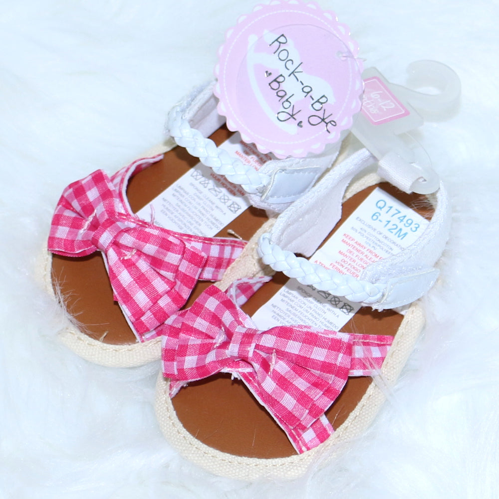 Baby Schuhe Sandalen für Mädchen - Rosa karriert