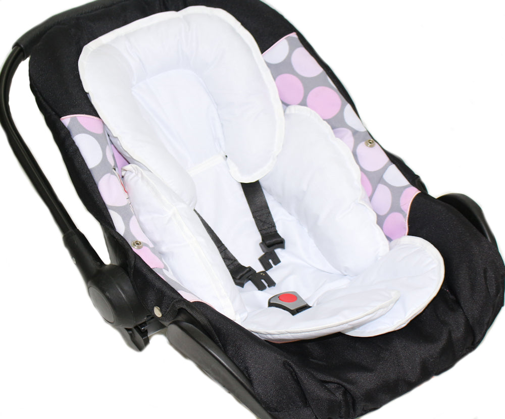 Sitzverkleinerer Baumwolle - Weiß -  für Auto Kindersitz Babyschale