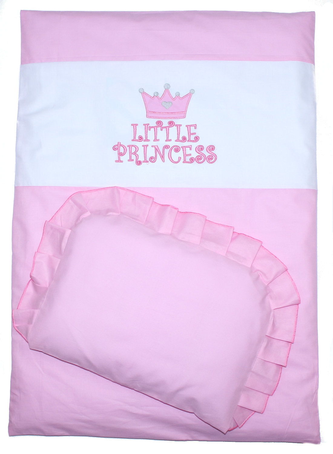 2-4 tlg Kinderwagenset - Princess - Rosa - Bettwäsche für Kinderwagen Bezüge Decke Kissen
