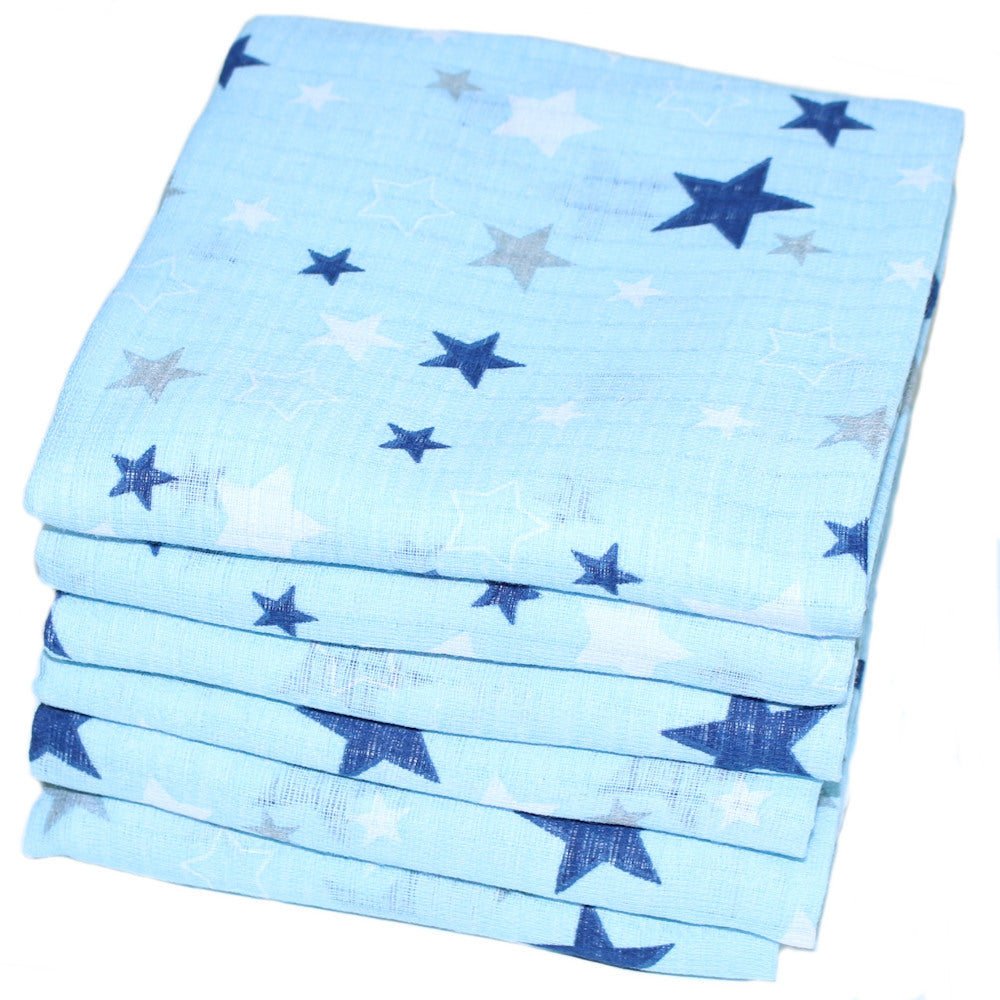 Spucktücher Baumwolle Stoffwindeln - Star in Blau