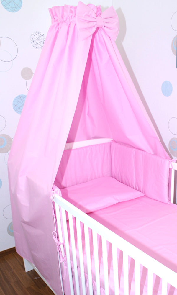 Babybett Himmel Vollstoff - Rosa- für Baby Bett Vollstoffhimmel Baumwolle