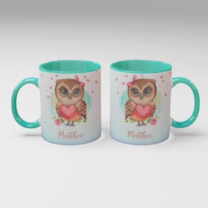 Personalisierte Kaffee - Tasse mit Namen - Eule-1