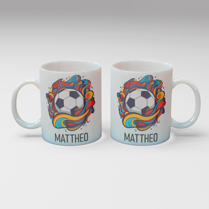 Personalisierte Kaffee - Tasse mit Namen - Fußball-1