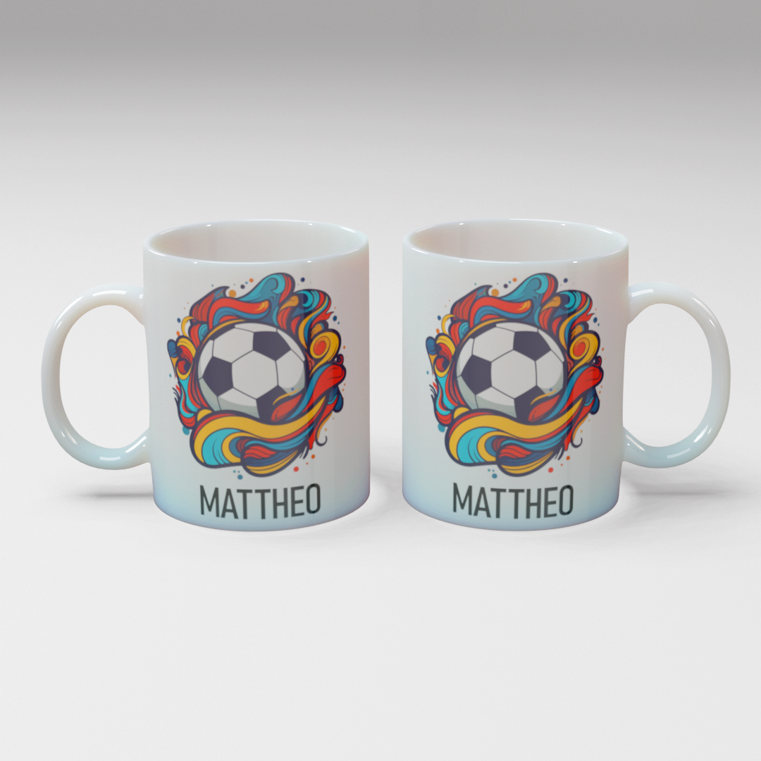 Personalisierte Kaffee - Tasse mit Namen - Fußball-1