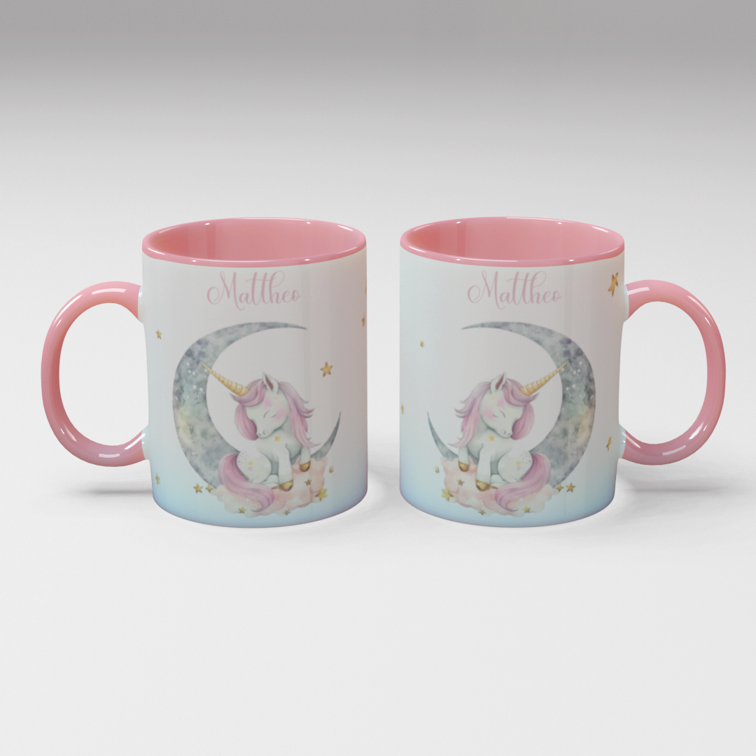 Personalisierte Kaffee - Tasse mit Namen - Einhorn-1