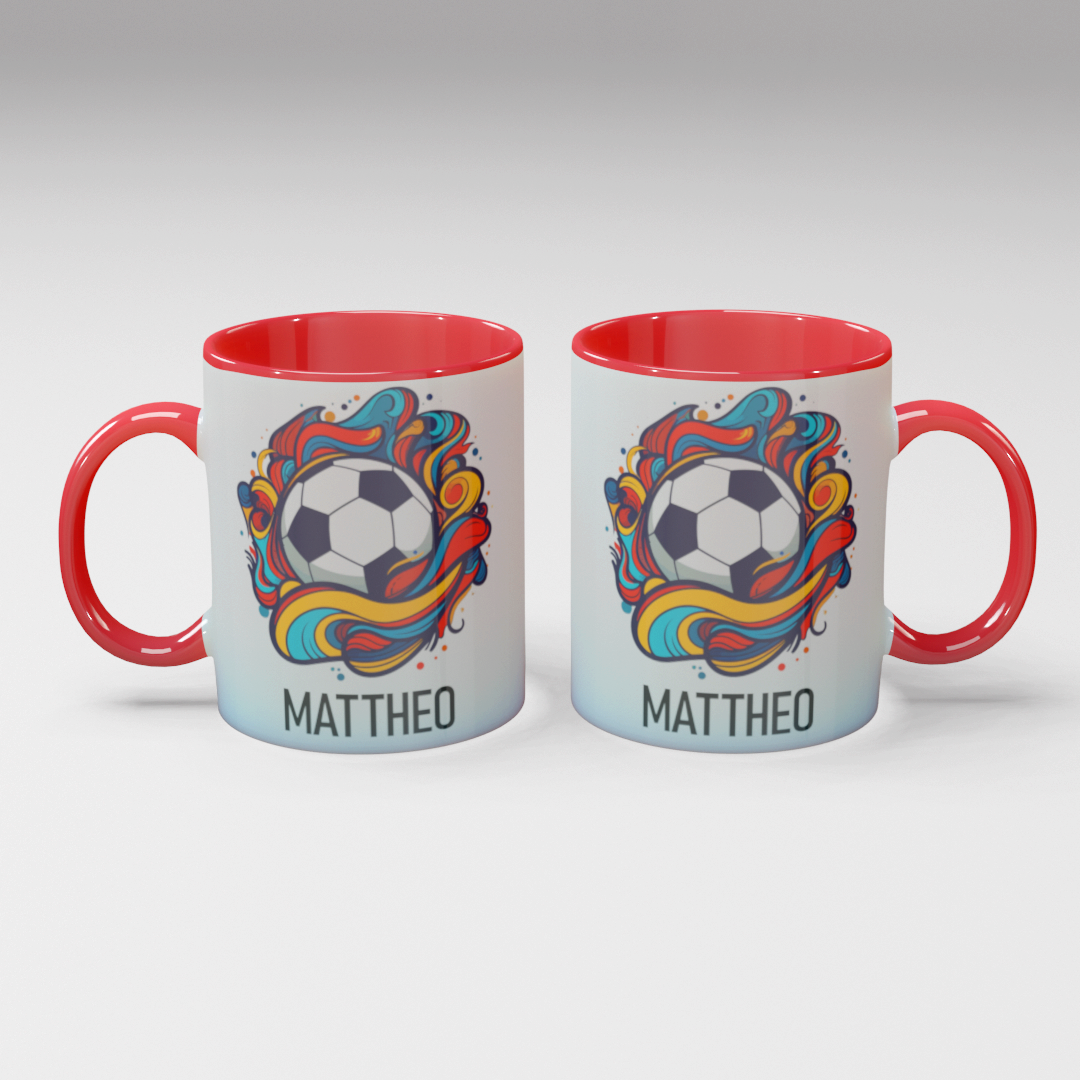 Personalisierte Kaffee - Tasse mit Namen - Fußball-1