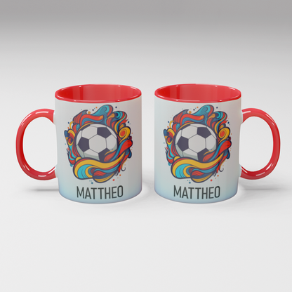 Personalisierte Kaffee - Tasse mit Namen - Fußball-1