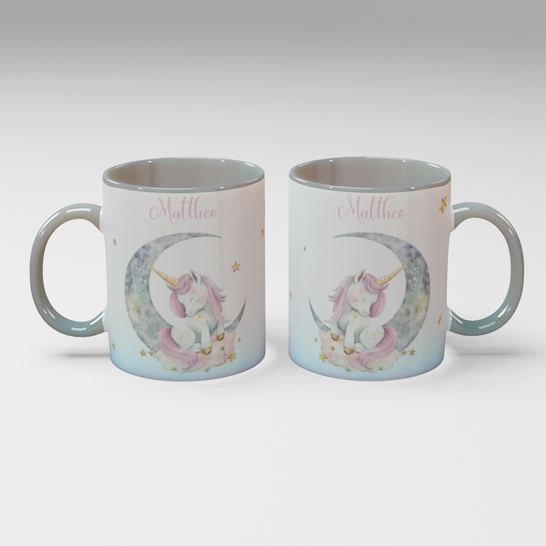 Personalisierte Kaffee - Tasse mit Namen - Einhorn-1