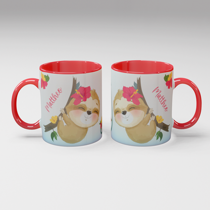 Personalisierte Kaffee - Tasse mit Namen - Faultier-1