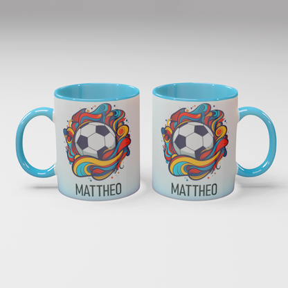 Personalisierte Kaffee - Tasse mit Namen - Fußball-1