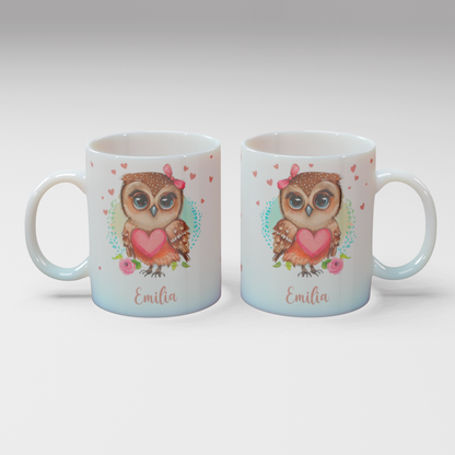 Personalisierte Kaffee - Tasse mit Namen - Eule-1