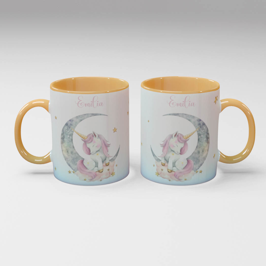 Personalisierte Kaffee - Tasse mit Namen - Einhorn-1