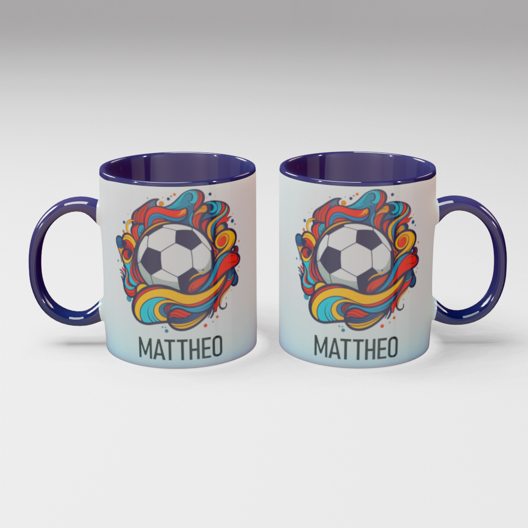 Personalisierte Kaffee - Tasse mit Namen - Fußball-1