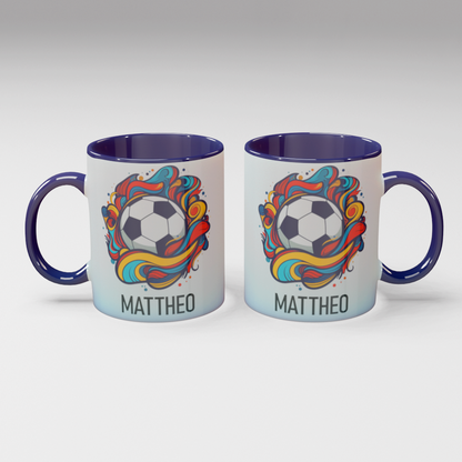 Personalisierte Kaffee - Tasse mit Namen - Fußball-1