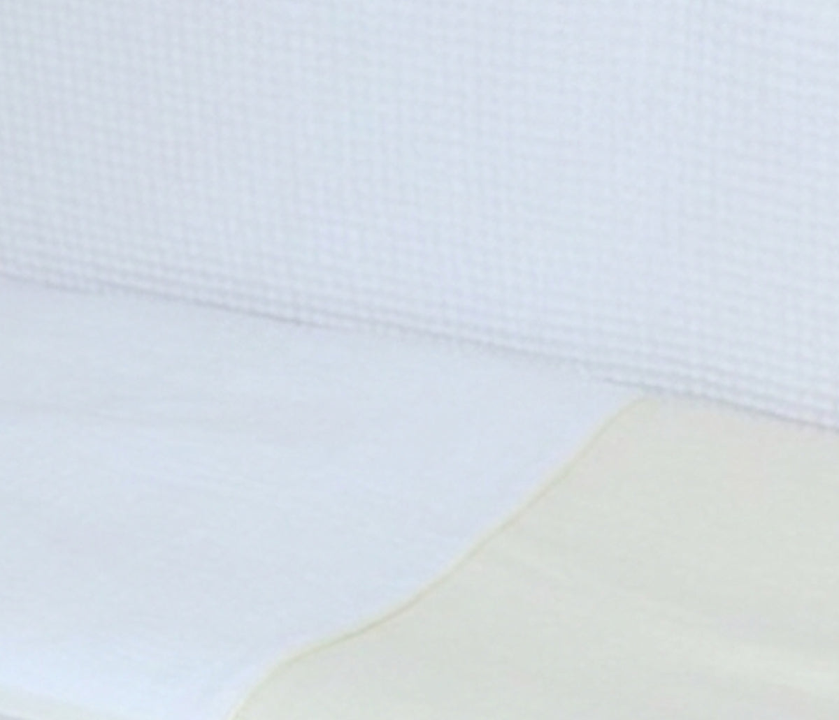 Musselin & Waffelpiqué Bettwäsche Set für Beistellbett- Creme/Weiß