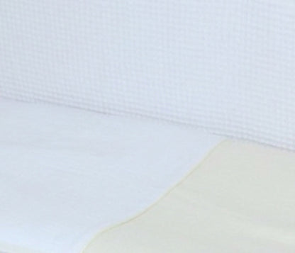 Musselin & Waffelpiqué Bettwäsche Set für Beistellbett- Creme/Weiß