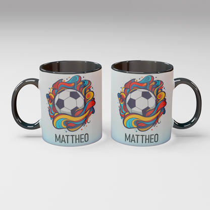Personalisierte Kaffee - Tasse mit Namen - Fußball-1
