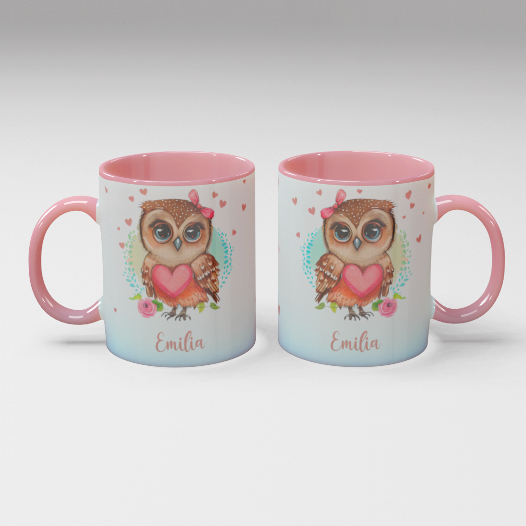 Personalisierte Kaffee - Tasse mit Namen - Eule-1