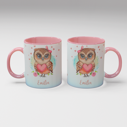 Personalisierte Kaffee - Tasse mit Namen - Eule-1