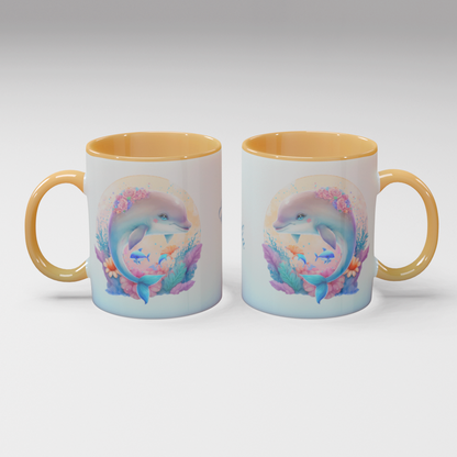 Personalisierte Kaffee - Tasse mit Namen - Delfin-1