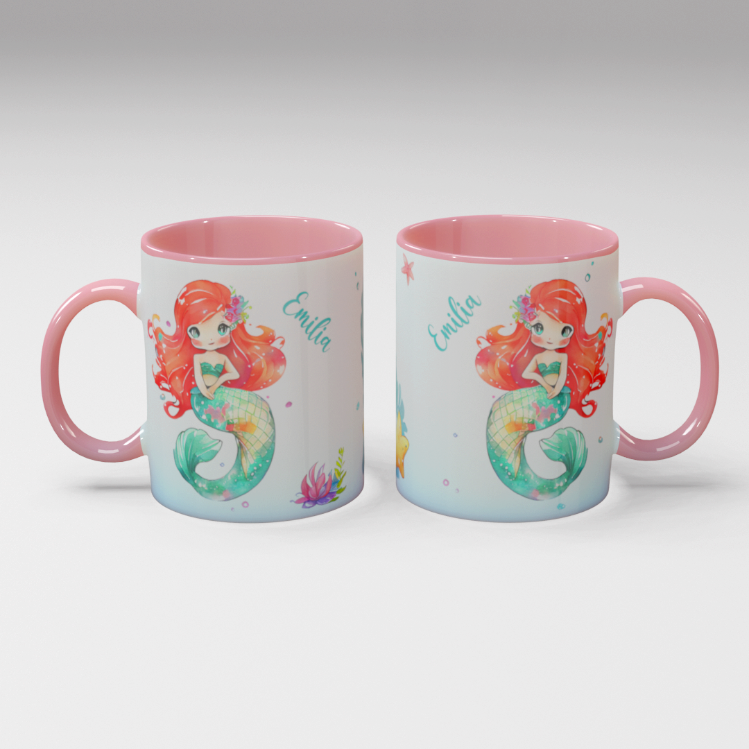 Personalisierte Kaffee - Tasse mit Namen - Meerjungfrau-1
