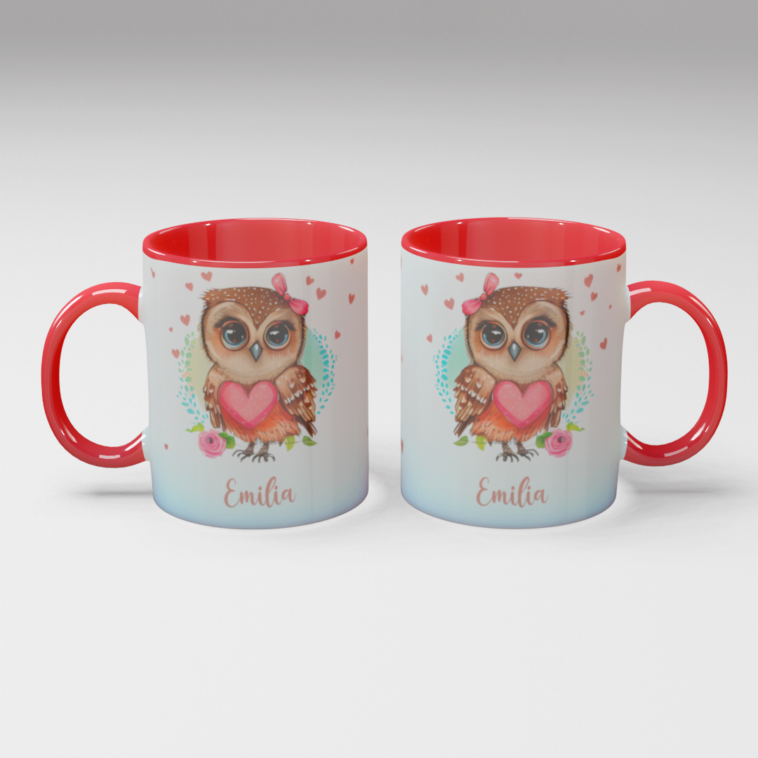 Personalisierte Kaffee - Tasse mit Namen - Eule-1