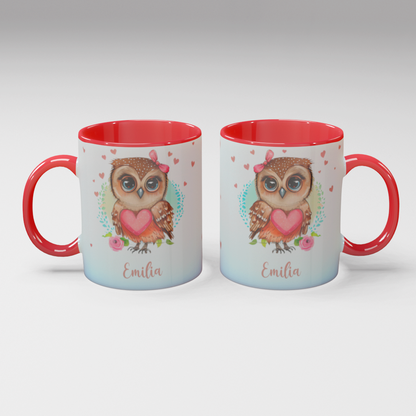 Personalisierte Kaffee - Tasse mit Namen - Eule-1