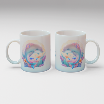 Personalisierte Kaffee - Tasse mit Namen - Delfin-1