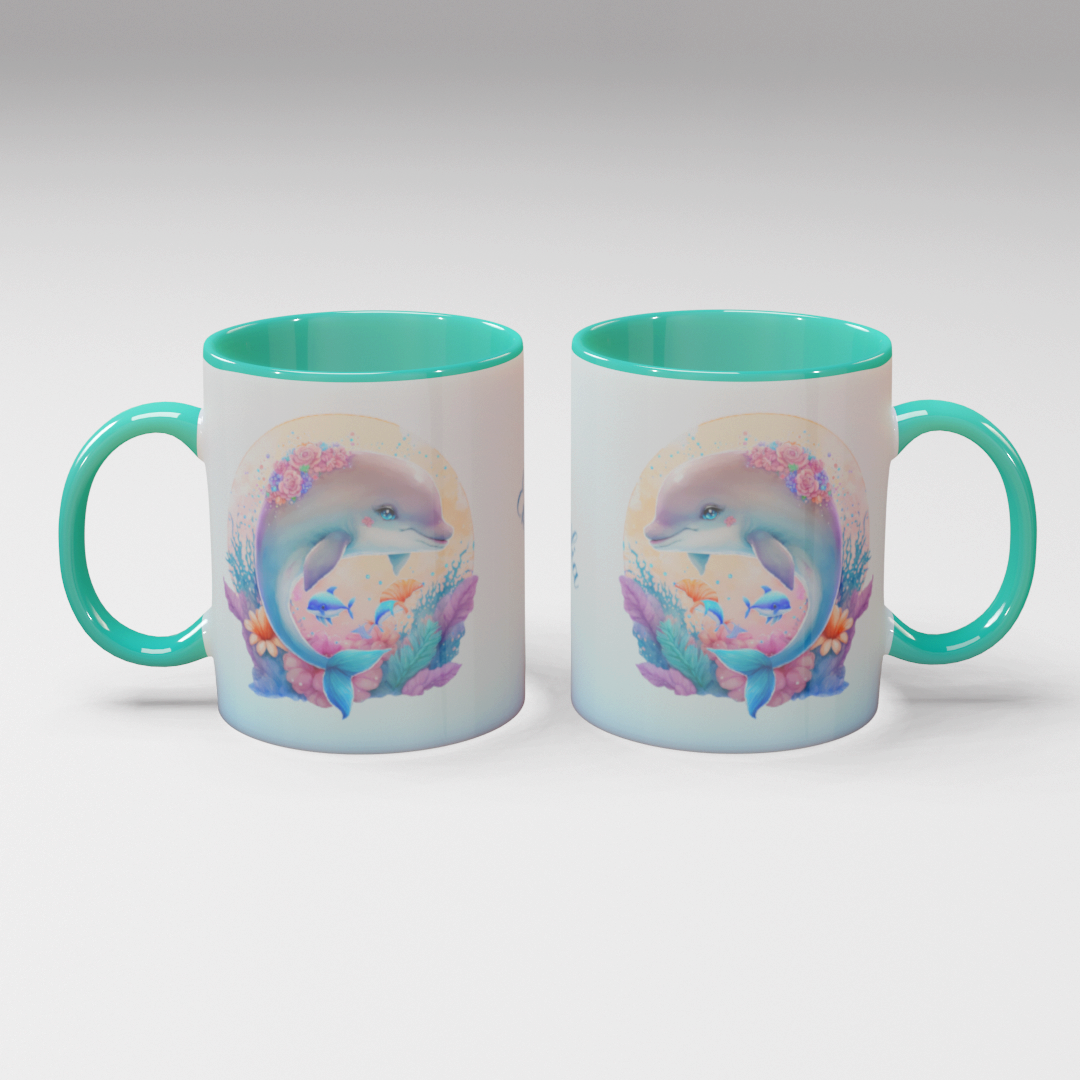 Personalisierte Kaffee - Tasse mit Namen - Delfin-1