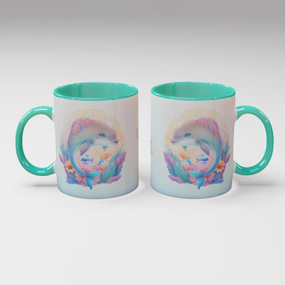 Personalisierte Kaffee - Tasse mit Namen - Delfin-1