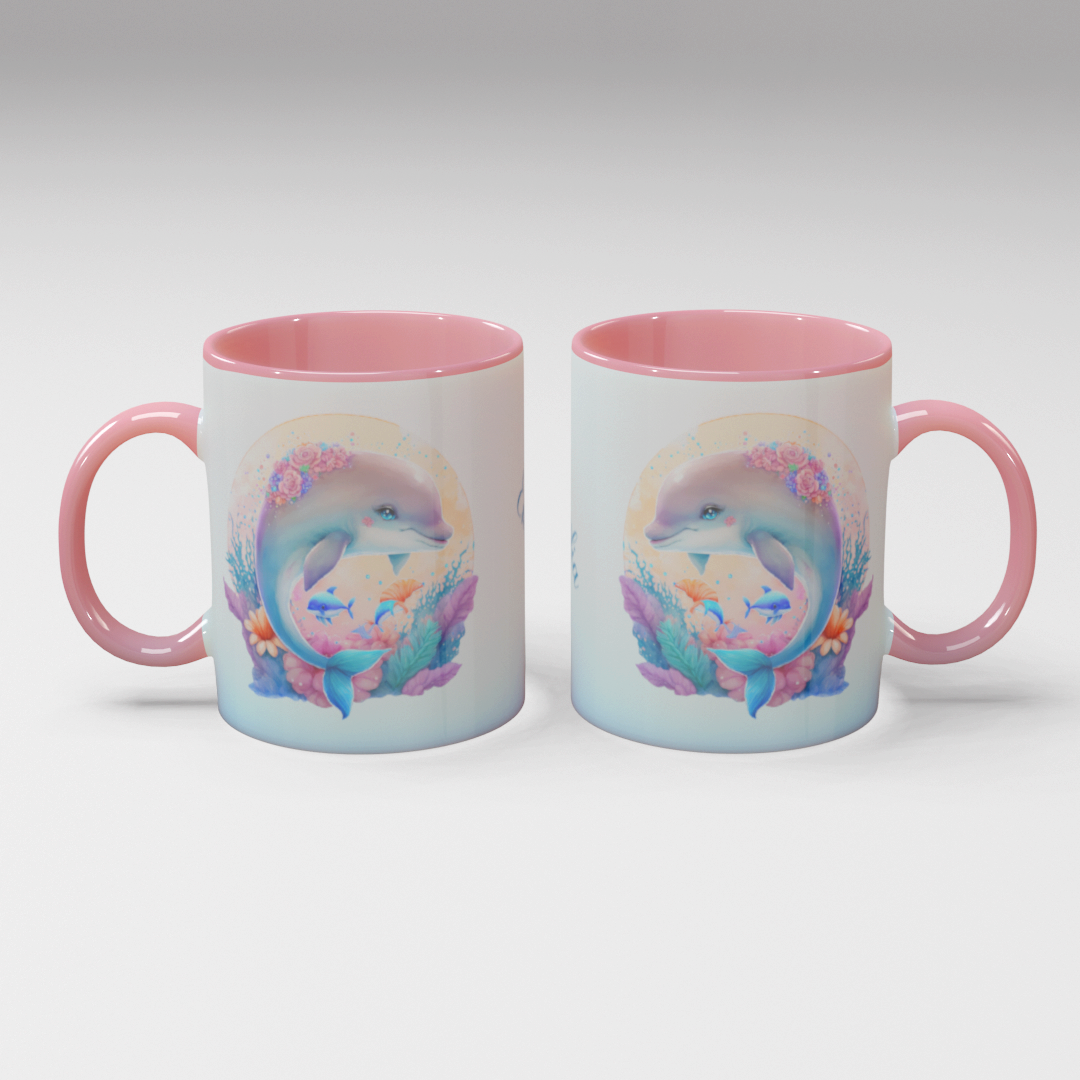 Personalisierte Kaffee - Tasse mit Namen - Delfin-1