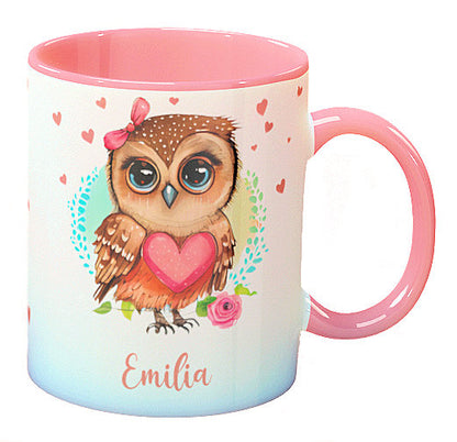 Personalisierte Kaffee - Tasse mit Namen - Eule-1