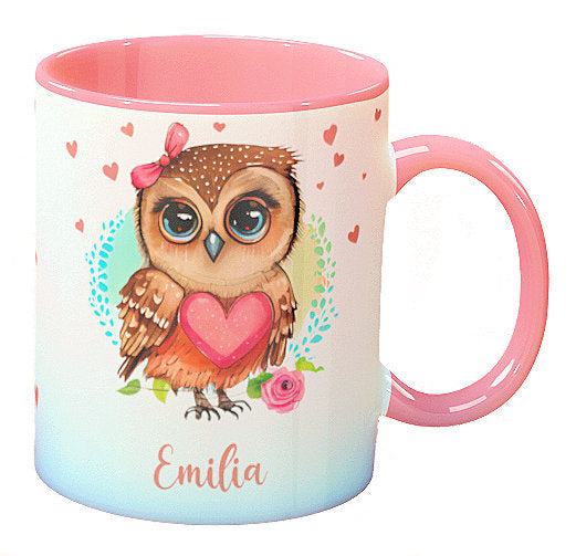Personalisierte Kaffee - Tasse mit Namen - Eule-1