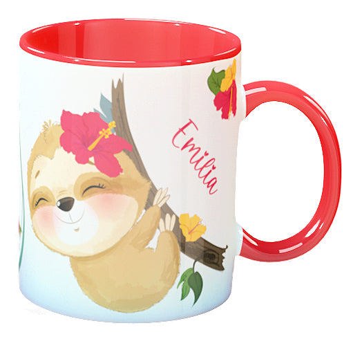 Personalisierte Kaffee - Tasse mit Namen - Faultier-1