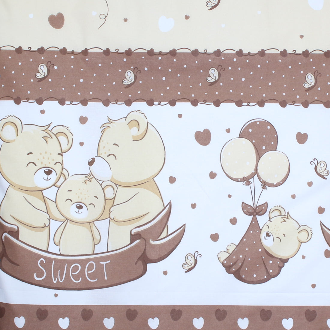 Vorhänge mit Schlaufen Kinderzimmer Gardinen - SWEET Bärchen in Braun