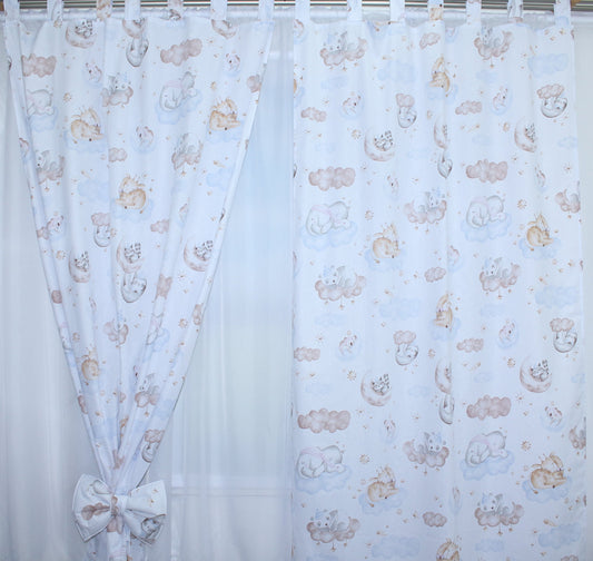 Vorhänge mit Schlaufen Kinderzimmer Gardinen - Wolken