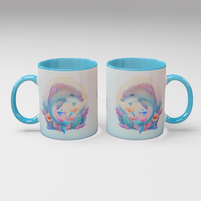 Personalisierte Kaffee - Tasse mit Namen - Delfin-1