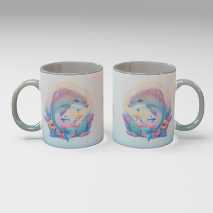 Personalisierte Kaffee - Tasse mit Namen - Delfin-1