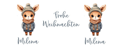 Advent Weihnachten Winter- Tasse mit Namen personalisiert - Woodland-2