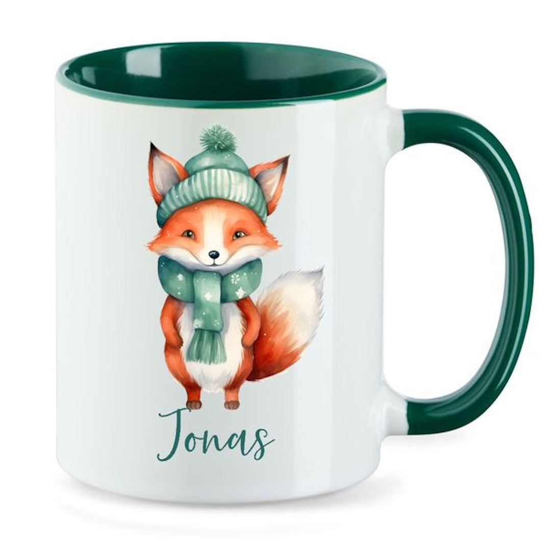 Advent Weihnachten Winter- Tasse mit Namen personalisiert - Woodland-11