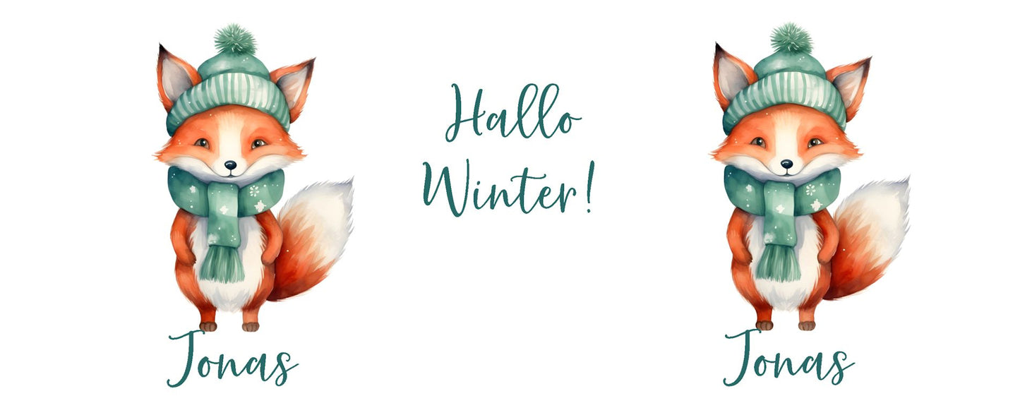Advent Weihnachten Winter- Tasse mit Namen personalisiert - Woodland-11