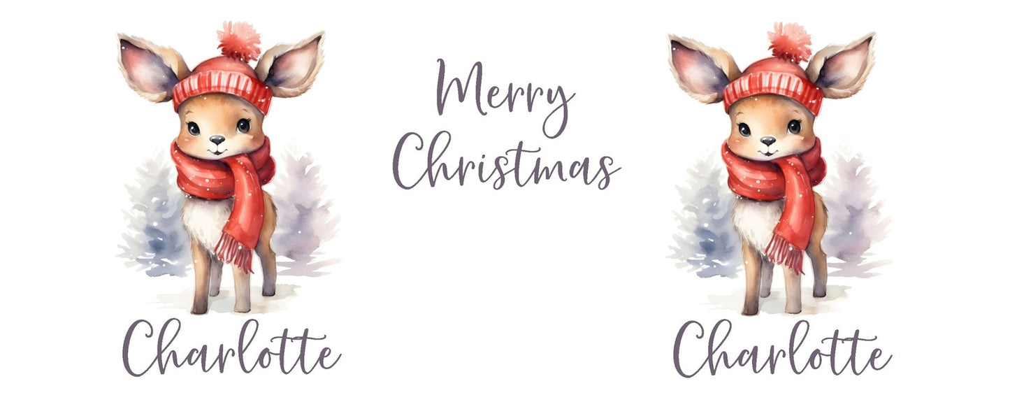Advent Weihnachten Winter- Tasse mit Namen personalisiert - Woodland-12