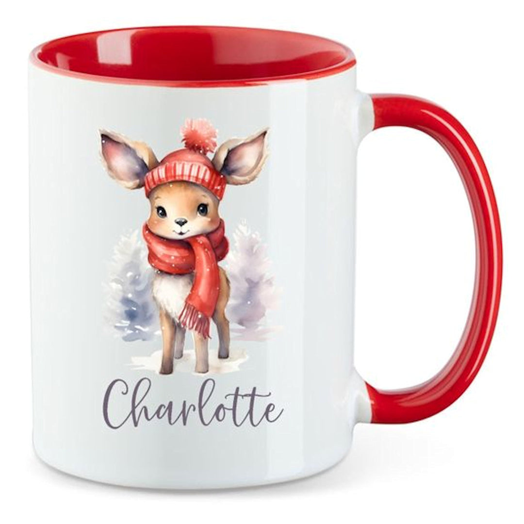 Advent Weihnachten Winter- Tasse mit Namen personalisiert - Woodland-12