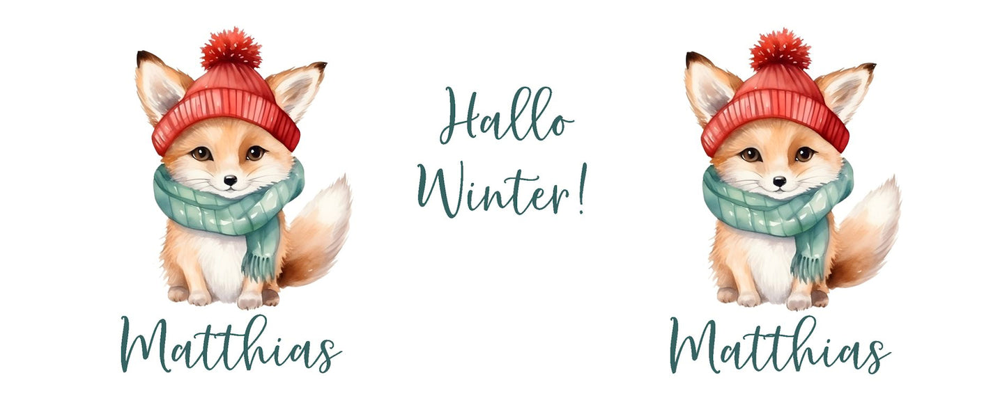 Advent Weihnachten Winter- Tasse mit Namen personalisiert - Woodland-13