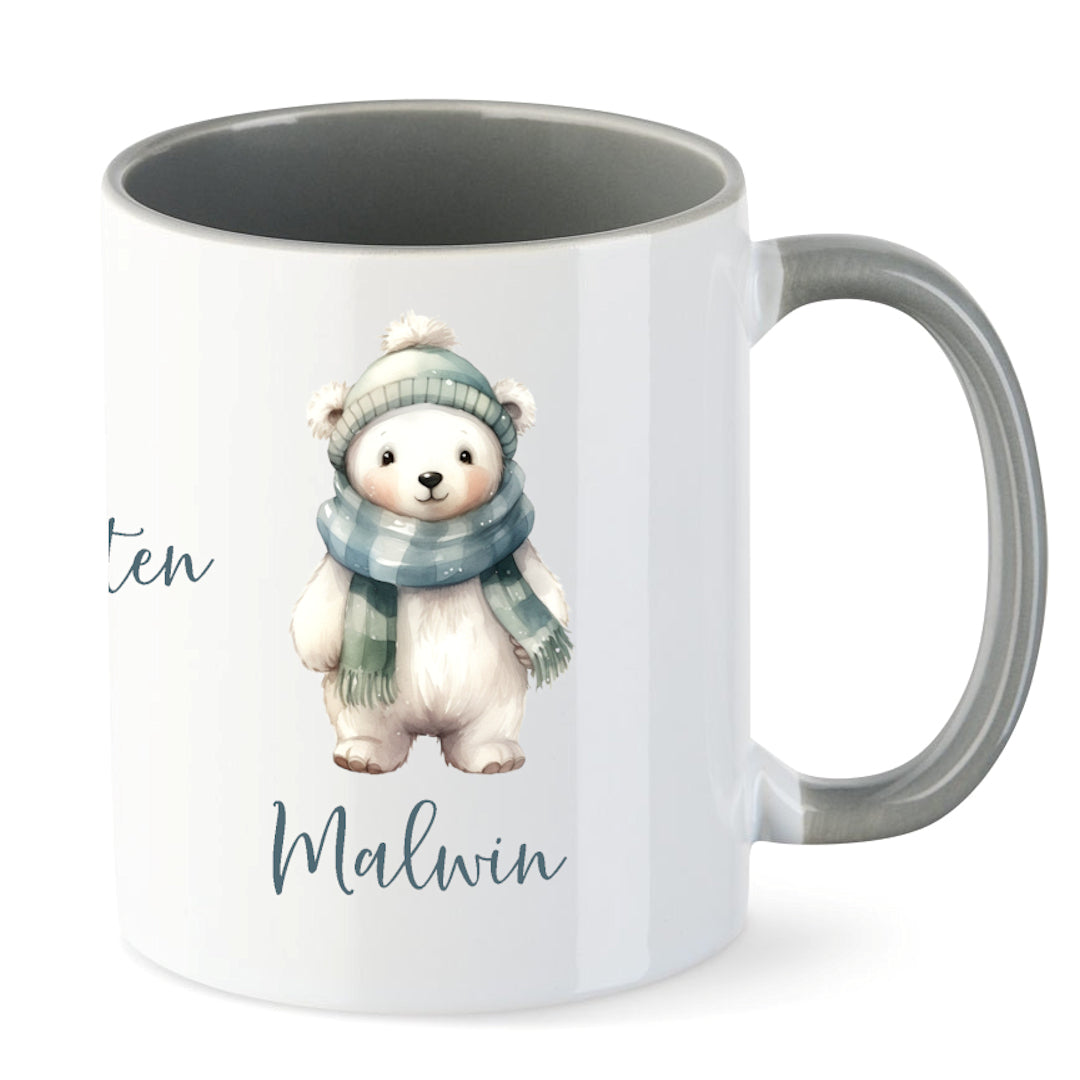 Advent Weihnachten Winter- Tasse mit Namen personalisiert - Woodland-3