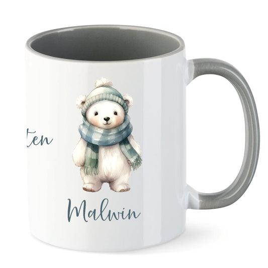 Advent Weihnachten Winter- Tasse mit Namen personalisiert - Woodland-3