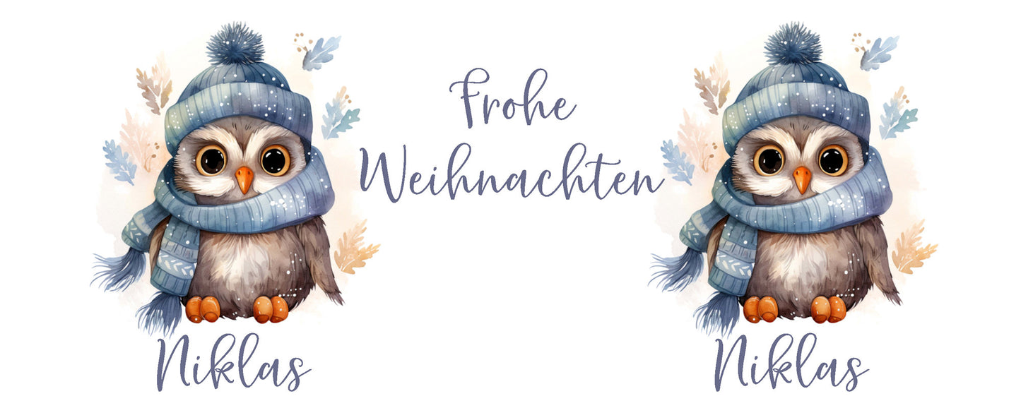 Advent Weihnachten Winter- Tasse mit Namen personalisiert - Woodland-7