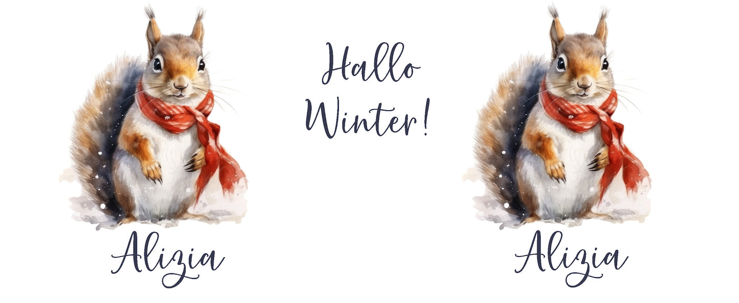 Advent Weihnachten Winter- Tasse mit Namen personalisiert - Woodland-8